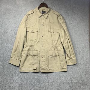 Vintage Willis & Geiger Jacket Mens Large Beige Bush Poplin Safari Field Hunting